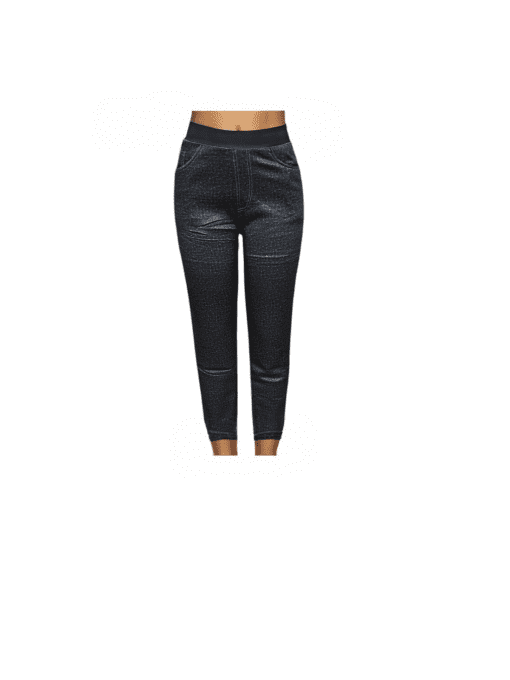 Women's Dark Wash Denim-Style High-Waist Jeggings