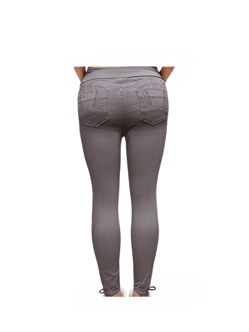 Women's Colombian High-Waist Skinny Jeans with Butt-Lifting Effect - Chic Gray - Image 3