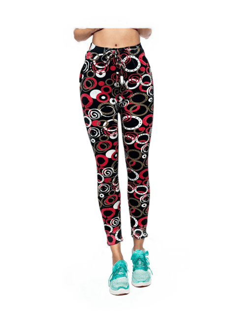 Women's High-Waist Circle Print Drawstring Joggers – Stylish & Comfortable Lounge Pants