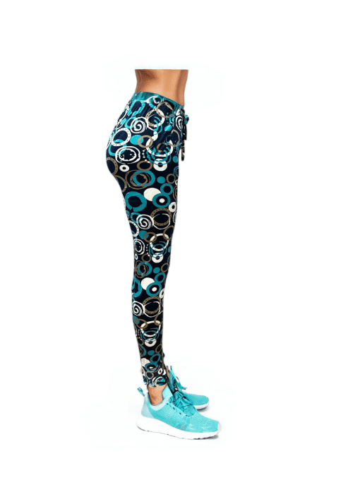 Women's High-Waist Abstract Print Drawstring Jogger Pants – Vibrant Circle Pattern, Comfortable Fit, Versatile Style - Image 2