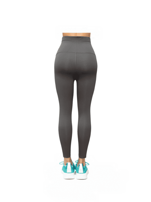 Women’s High-Waist Dark Gray Compression Leggings with Zip Closure – Tummy Control & Full Coverage - Image 3