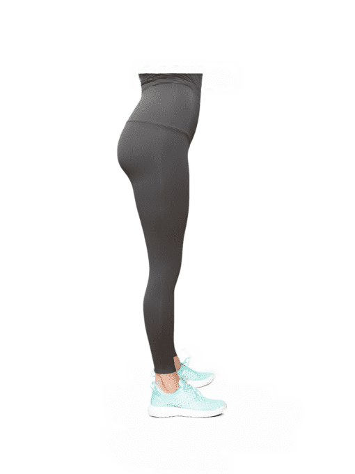 Women’s High-Waist Dark Gray Compression Leggings with Zip Closure – Tummy Control & Full Coverage - Image 2