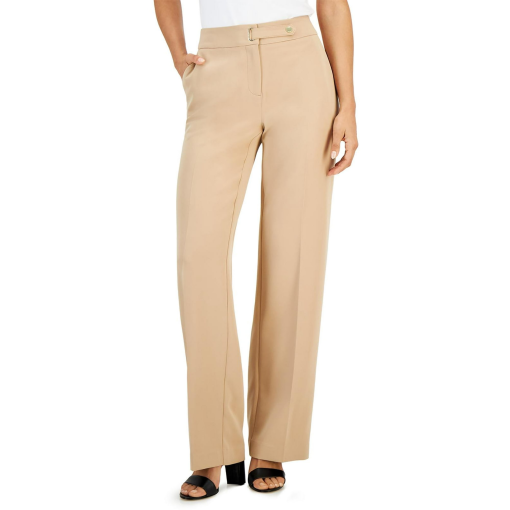 Nine West Womens Wide-Leg Pants Barley Field Beige 4 - Image 2