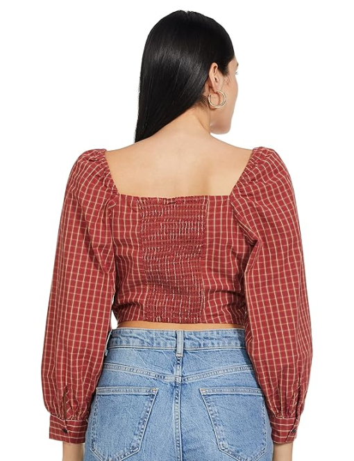 Levis Trendy Plus Size Devin Cotton Zelda Plaid Earth Red 3X - Image 3