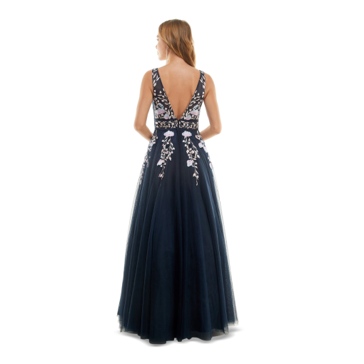 Say Yes to the Prom Embroidered Gown Navypink 3 - Image 3