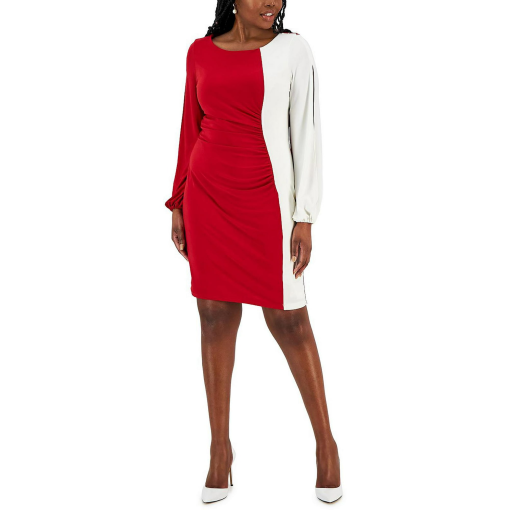 Kasper Womens Quinn Colorblocked Spl CrimsonCream 2XL - Image 2