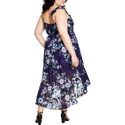 BCX Plus Size Floral-Print Ruffled Navy Floral 2X - Image 3