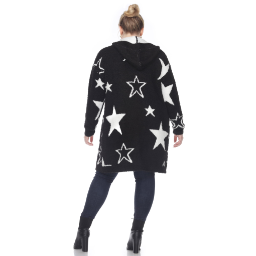 White Mark White Mark Plus Size Hooded Op Black, White Stars 2X3X - Image 3