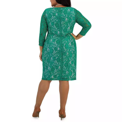 Kasper Plus Size Laurissa Lace Sheath Green Combo 2X - Image 3