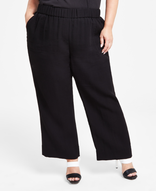 Calvin Klein Plus Size Patch Pocket Wide-Le Black 2X - Image 2