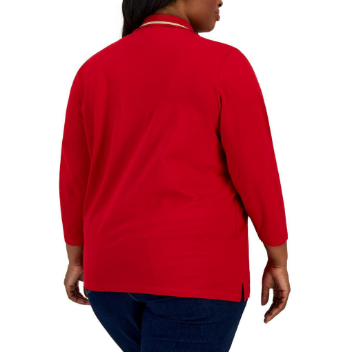 Tommy Hilfiger Plus Size Johnny-Collar Polo S Scarlet 2X - Image 2