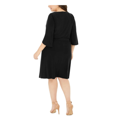 MSK Plus Size Belted Tulip-Sleeve Black 2X - Image 3