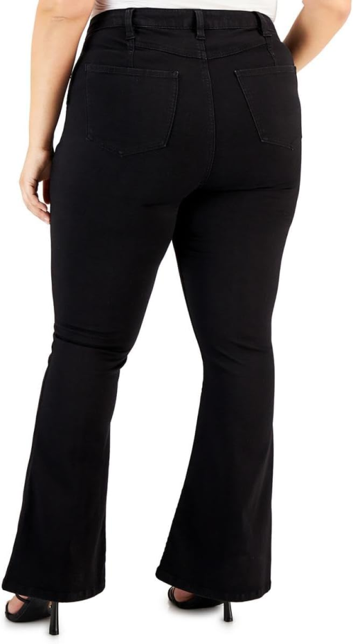 Celebrity Pink Trendy Plus Size High Rise Fla Black 22W - Image 2