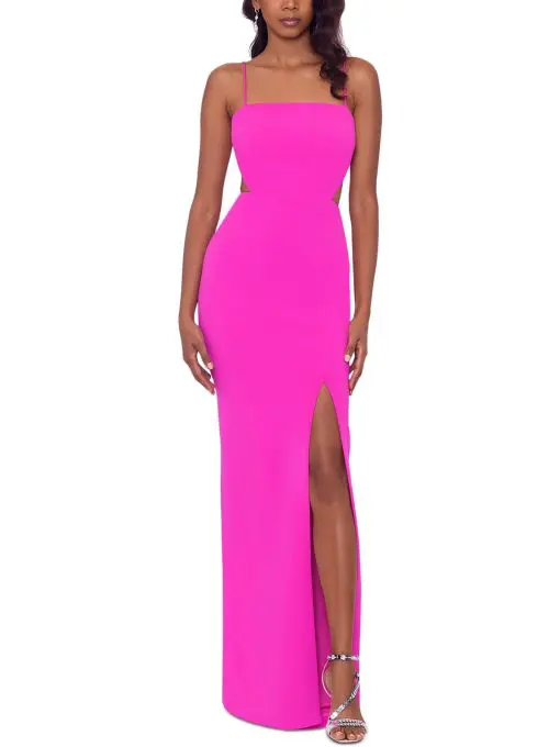 XSCAPE Petite Side-Cutout Spaghetti-S Fuschia 2P