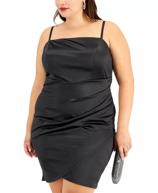 Emerald Sundae Trendy Plus Size Gathered Body Black 20W - Image 4