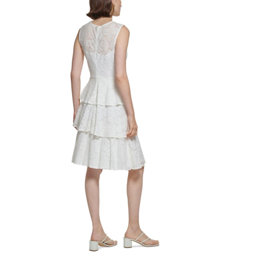 Calvin Klein Petite Sleeveless Tiered Lace Cream 2P - Image 2