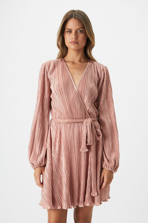 Bardot Womens Bellissa Pleat Dress Blush 2 - Image 3