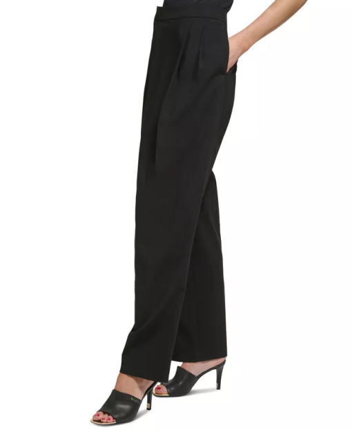 DKNY Womens Crossover Pleated Fron Black 2 - Image 4