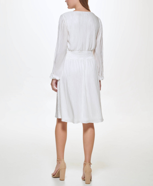 kensie V-Neck Dress Ivory 2 - Image 4