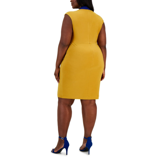 Kasper Plus Size Colorblocked Faux-Wr Royalgold 1X - Image 2