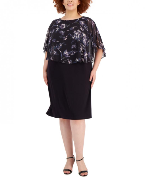 Connected Plus Size Ponte-Knit Mixed-Med Rosewood 18W - Image 2