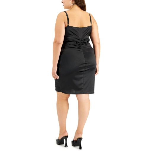 Emerald Sundae Trendy Plus Size Gathered Body Black 18W - Image 2