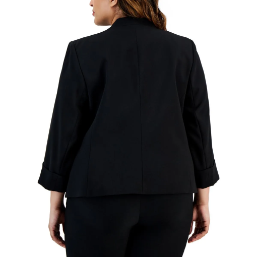 Kasper Plus Size Collarless Open-Fron Black 18W - Image 3