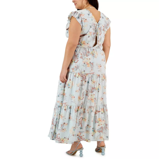 Rachel Rachel Roy Plus Size Floral-Print Keyhole Tie-Detail Maxi Dress 22W - Image 3