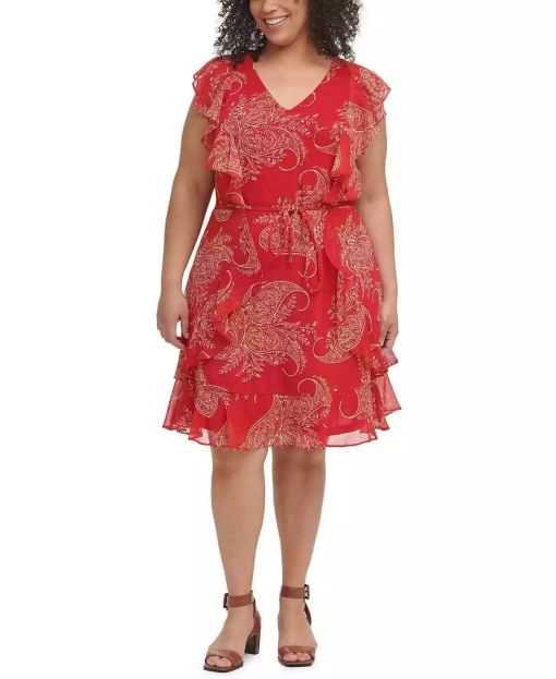 Tommy Hilfiger Plus Size Paisley-Print Fit Sambaivory 18W - Image 2