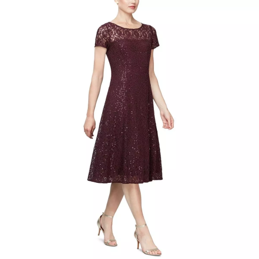 SL Fashions Sequined Lace Midi Dress Fig 18 - Image 2