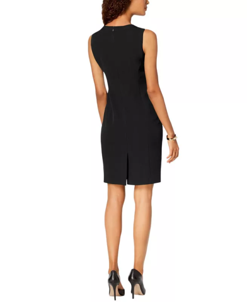 Kasper Crew-Neck Sheath Dress Black 18 - Image 3