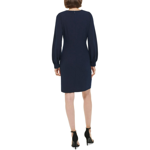 DKNY Womens Long-Sleeve Surplice-N Navy 16 - Image 3