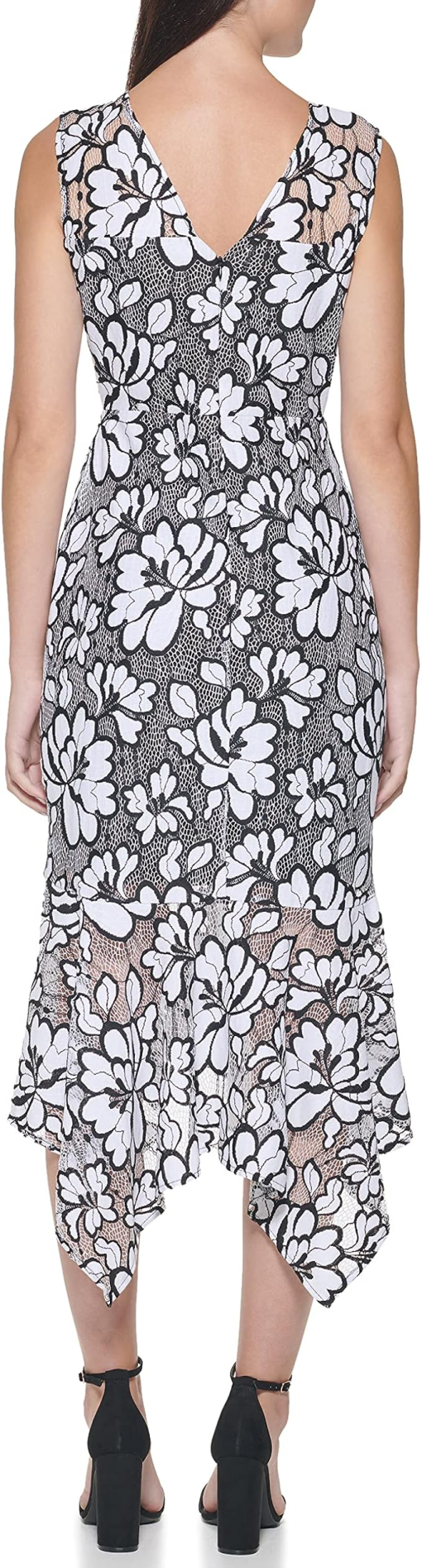 kensie Illusion Floral-Print Handkerc BlackWhite 16 - Image 4