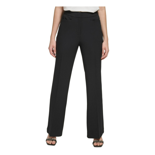 Calvin Klein Womens Straight Leg Pants Black 14 - Image 2