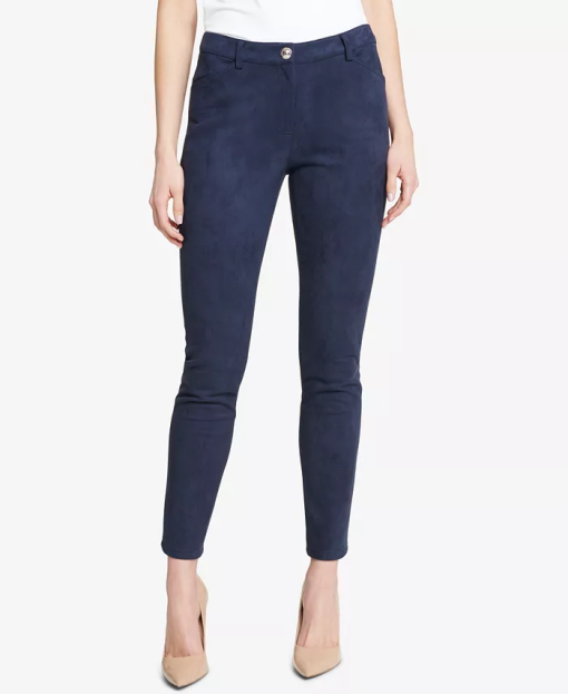 Tommy Hilfiger Faux Suede Mid Rise Skinny Ank Midnight 14 - Image 3