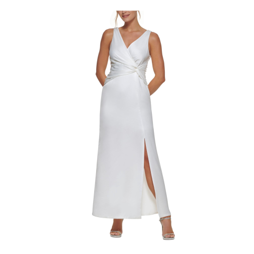 DKNY Knotted Front Gown Ivory 14 - Image 2