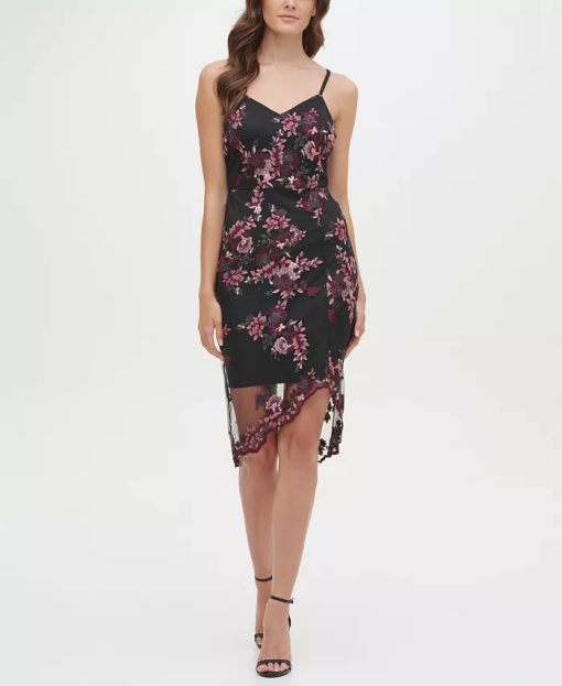 GUESS Sleeveless Floral Lace Chiffon BlackPink 2 - Image 2