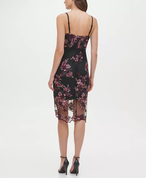 GUESS Sleeveless Floral Lace Chiffon BlackPink 14 - Image 3