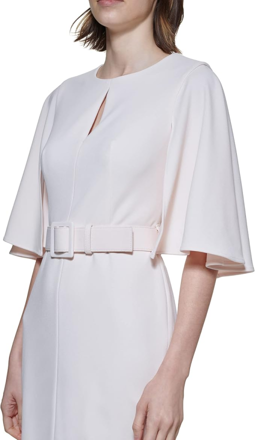 Calvin Klein Womens Capelet-Sleeve Belted Blossom 12 - Image 3