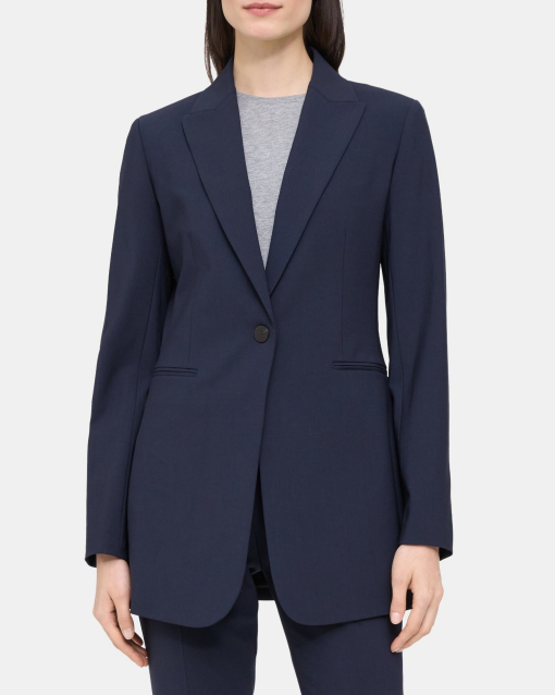 Tommy Hilfiger Womens Long Single-Button Bla Midnight 12 - Image 2