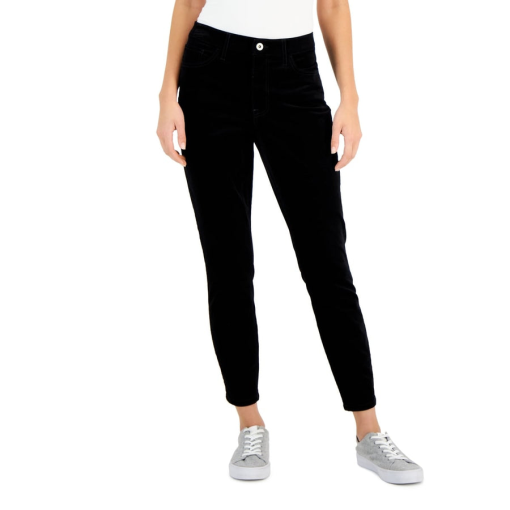 Tommy Hilfiger Womens Corduroy Skinny Ankle Black 12 - Image 2