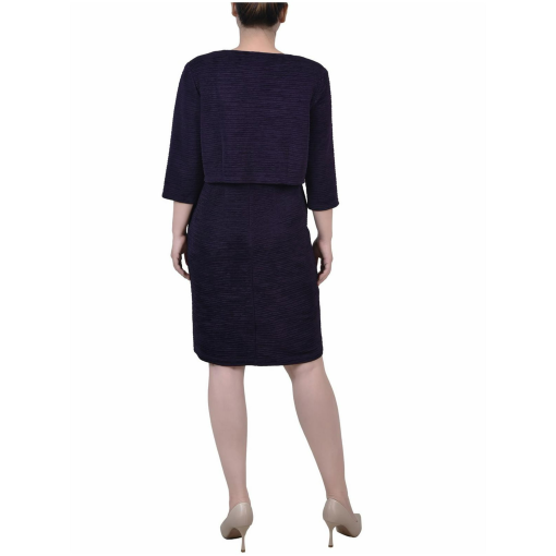 NY Collection NY Collection Petite Two Piece Eggplant 10P - Image 2