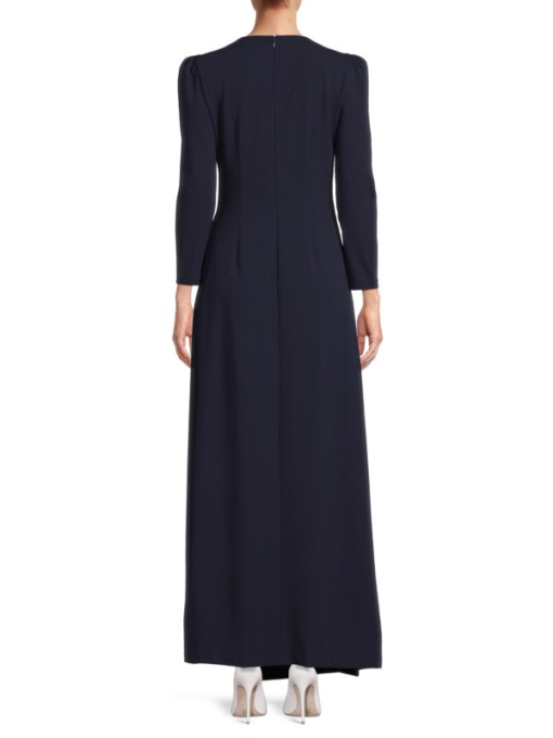 DKNY Womens Long-Sleeve Slit-Front Navy 10 - Image 3