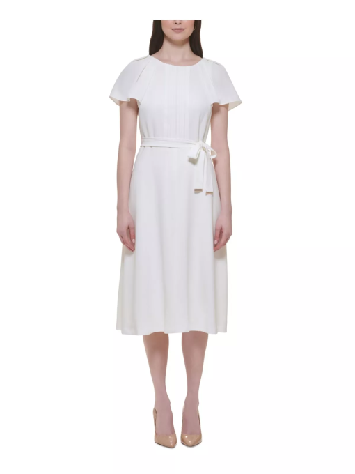 Tommy Hilfiger Womens Pleated-Front Flutter- Ivory 10 - Image 2