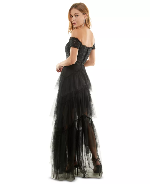 City Studios Juniors Off-The-Shoulder Tier Black 1 - Image 3