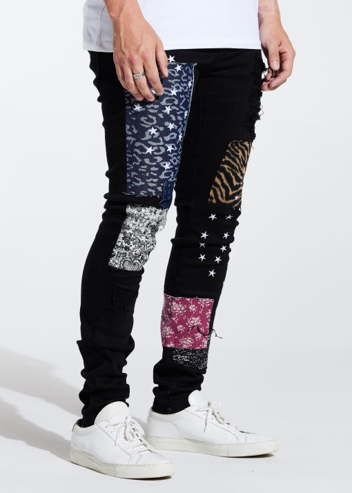 Embellish Gerard Multi Patch JeansMen Black 32 - Image 4