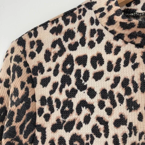 Abound One-Piece Jumpsuit Leopard Animal Print Mock Neck XXS - Image 4