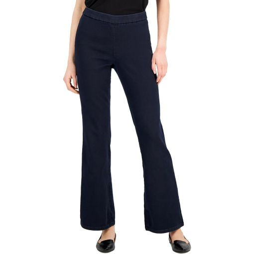 Anne Klein Womens Plus High Rise Pull on Flare Jeans 14W - Image 2