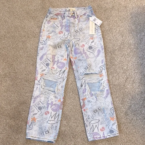 Madden Girl Graphic Graffiti Jeans 30 - Image 2