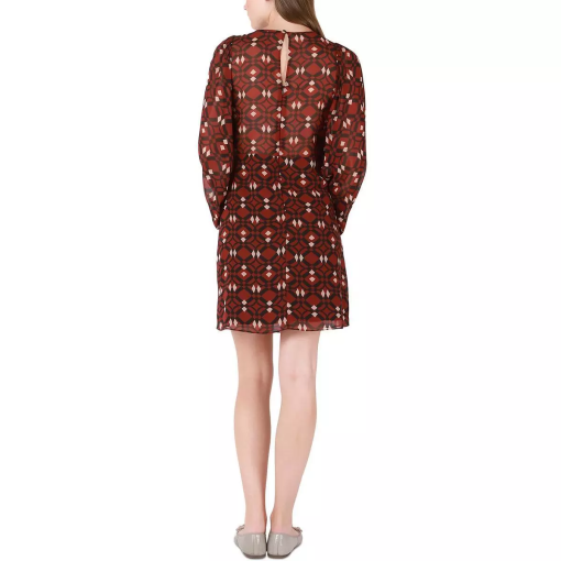 Black Tape_ Womens Geometric Print Knee Shift Dress S - Image 3